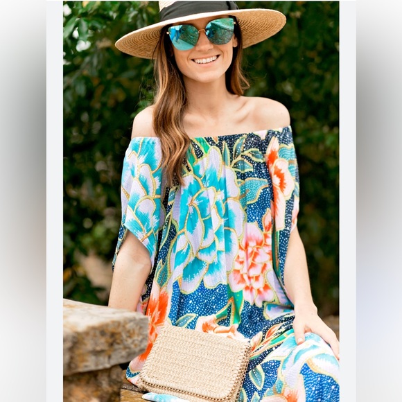 New! NWT! Mara Hoffman Cara Cara floral caftan maxi dress medium-large - Picture 10 of 12